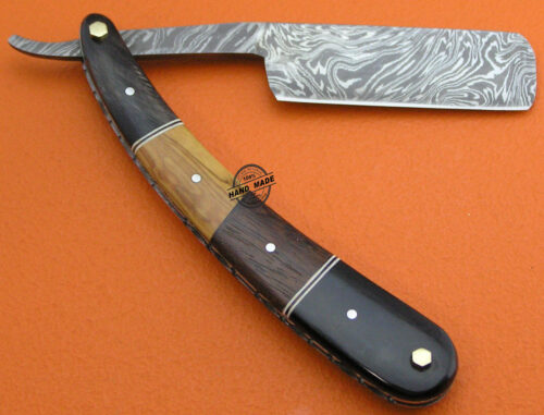 New Damascus Folding Razor Custom Handmade Damascus Steel Wet Shaving - Image 3