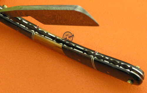 New Damascus Folding Razor Custom Handmade Damascus Steel Wet Shaving - Image 4
