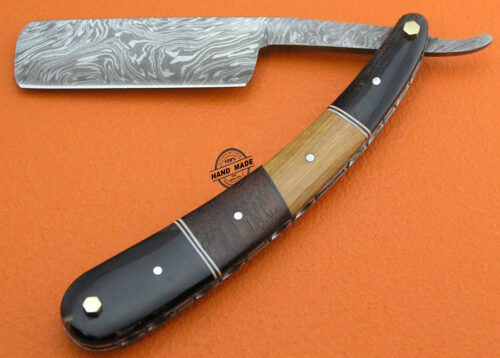New Damascus Folding Razor Custom Handmade Damascus Steel Wet Shaving - Image 5