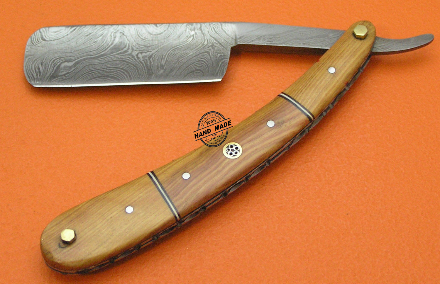 Custom Handmade Damascus Straight Razor Barber wet Shaving Knife