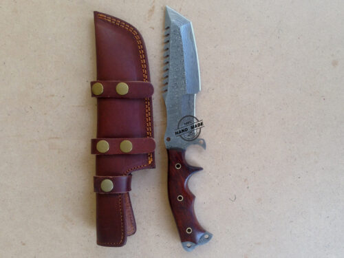 Damascus Tanto Tracker Knife Custom Handmade Damascus Tracker Knife - Image 4