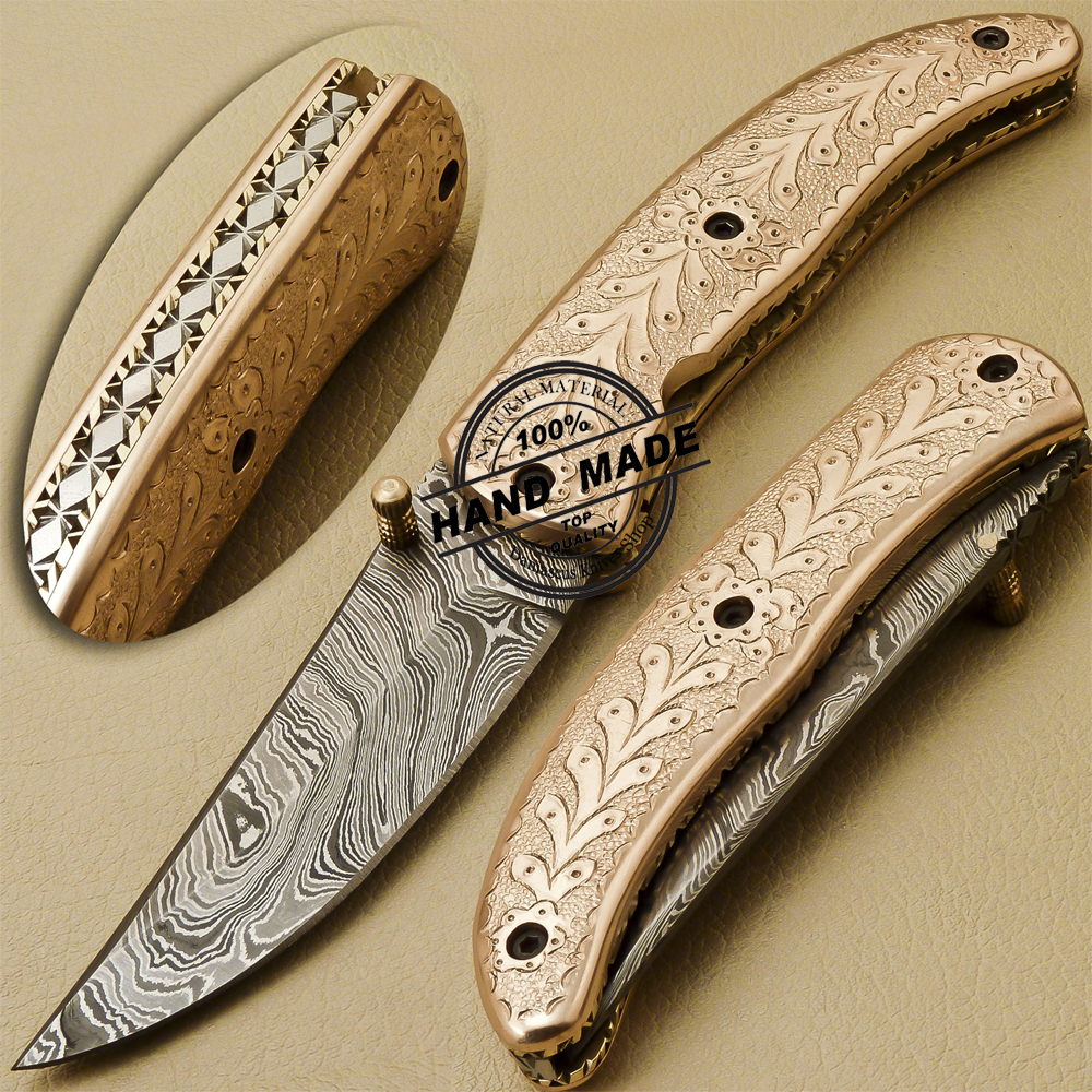 Damascus Folding Liner Lock