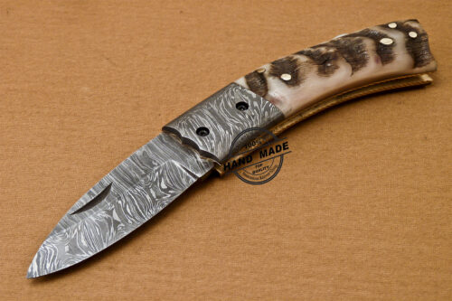 Back Lock Damascus Folding Knife Handmade Damascus Steel Knife 805 - Image 3