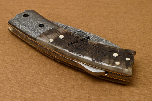 Back Lock Damascus Folding Knife Handmade Damascus Steel Knife 805 - Image 8