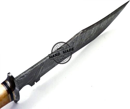 Damascus Bowie Knife Custom Handmade Damascus Steel Knife 845 - Image 5