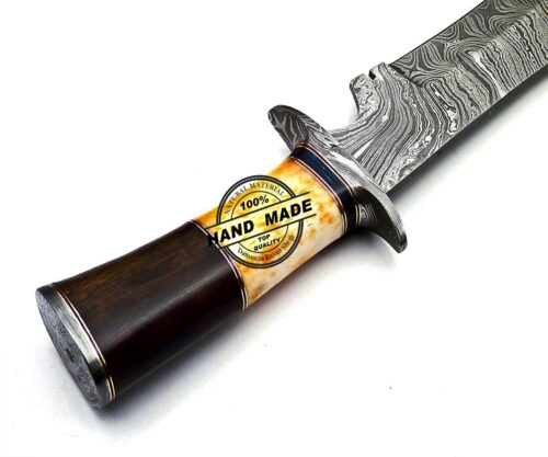 Damascus Bowie Knife Custom Handmade Damascus Steel Knife 845 - Image 6