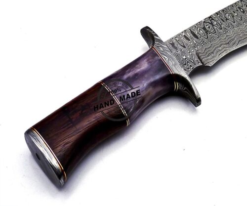 Damascus Bowie Knife Custom Handmade Damascus Steel Knife 845 - Image 12