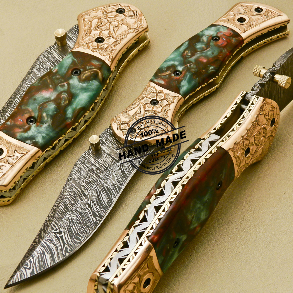 Damascus Folding Knife