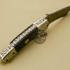 Damascus Folding Knife Custom Handmade Damascus Steel Pocket Knife With Copper Brass and Mictra Handle 875 - Image 6