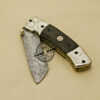 Damascus Folding Knife Custom Handmade Damascus Steel Pocket Knife With Copper Brass and Mictra Handle 875 - Image 9