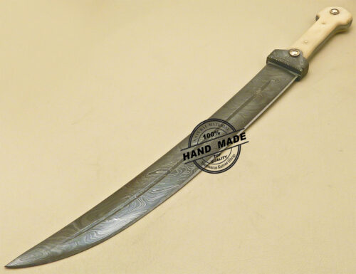 Damascus Bowie Knife Custom Handmade Damascus Steel Hunting Knife With Bone Handle 871 - Image 3