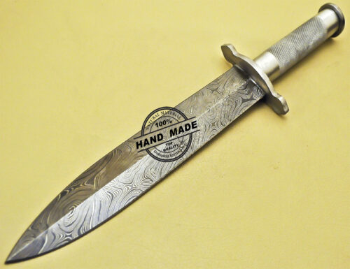 Damascus Dagger Knife Custom Handmade Damascus Steel Hunting Dagger Knife With Silver Handle 864 - Image 3