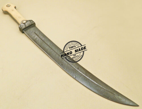 Damascus Bowie Knife Custom Handmade Damascus Steel Hunting Knife With Bone Handle 871 - Image 5