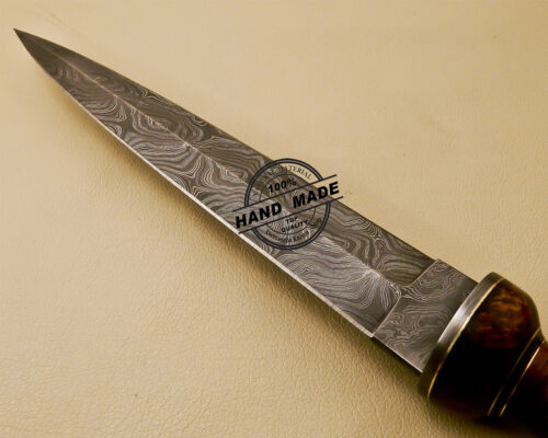 Damascus Dagger Knife Custom Handmade Damascus Steel Hunting Damascus Dagger Knife With Rose Wood Handle 846 - Image 5