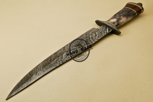 Best Damascus Bowie Knife Custom Handmade Damascus Steel Hunting Best Damascus Bowie Knife 847 - Image 4