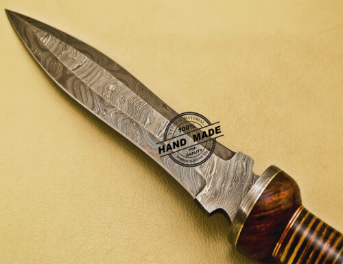Damascus Dagger Knife Custom Handmade Damascus Steel Knife 867 - Image 6