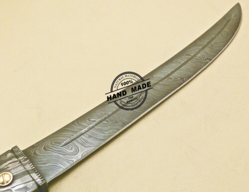 Damascus Bowie Knife Custom Handmade Damascus Steel Hunting Knife With Bone Handle 871 - Image 6