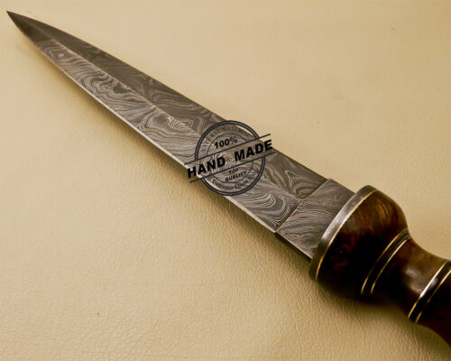 Damascus Dagger Knife Custom Handmade Damascus Steel Hunting Damascus Dagger Knife With Rose Wood Handle 846 - Image 6