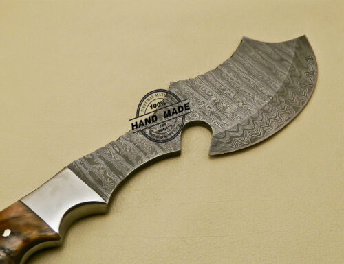 Outdoor Hunting Camping Damascus Hatchet Tomahawk Multi Tools With Ram Horn Handle 852 - Image 6