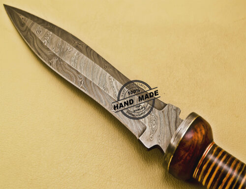 Damascus Dagger Knife Custom Handmade Damascus Steel Knife 867 - Image 7