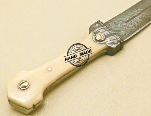 Damascus Bowie Knife Custom Handmade Damascus Steel Hunting Knife With Bone Handle 871 - Image 7