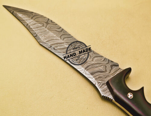 Damascus Bowie Knife Custom Handmade Damascus Steel Hunting Knife 872 - Image 7