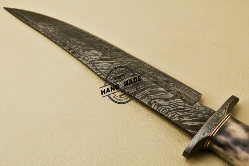 Best Damascus Bowie Knife Custom Handmade Damascus Steel Hunting Best Damascus Bowie Knife 847 - Image 5