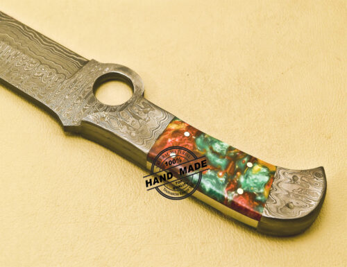 Damascus Bowie Knife Custom Handmade Damascus Steel Hunting Knife With Corain Handle 868 - Image 8