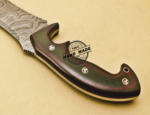 Damascus Bowie Knife Custom Handmade Damascus Steel Hunting Knife 872 - Image 8