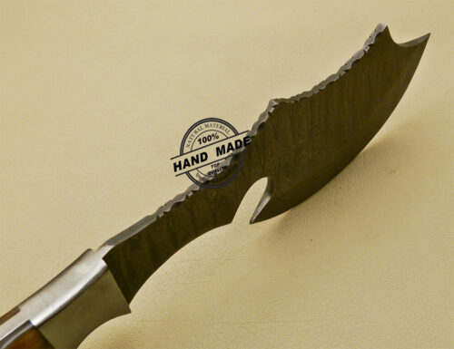 Outdoor Hunting Camping Damascus Hatchet Tomahawk Multi Tools With Ram Horn Handle 852 - Image 8