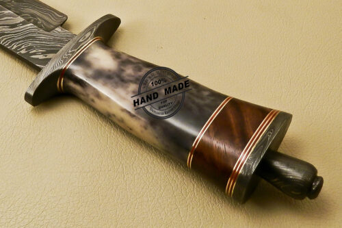 Best Damascus Bowie Knife Custom Handmade Damascus Steel Hunting Best Damascus Bowie Knife 847 - Image 7