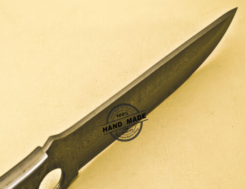 Damascus Bowie Knife Custom Handmade Damascus Steel Hunting Knife With Corain Handle 868 - Image 10