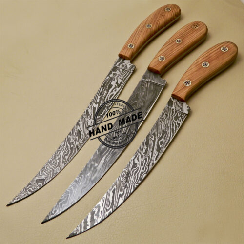 3 PCs Damascus Kitchen Knives