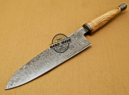 Damascus Chef Knife Custom Handmade Damascus Kitchen Chef Knife With Exotic Wood Handle 823 - Image 4