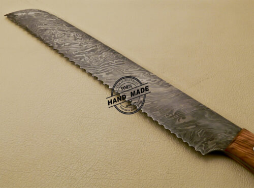 Damascus Bread Kitchen Cake Knife Custom Handmade Damascus Steel Knife 827 - Image 5