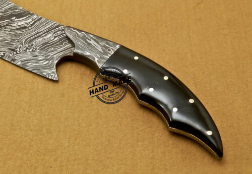 Custom Handmade Full Tang Damascus Kitchen Knife with Buffalo Horn Handle 821 - Image 7
