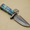 Damascus Skinner Knife Custom Handmade Damascus Steel Skinner Knife With Colored Bone Handle 861 - Image 5