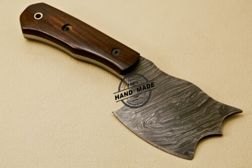 Mini Chopper Skinner Knife Custom Handmade Damascus Steel Skinner knife With Rose Wood Handle 841 - Image 4