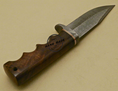 Damascus Skinner Knife Custom Handmade Damascus Steel Hunting Knife with Rose Wood Handle 859 - Image 6