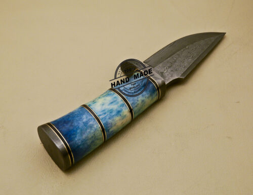 Damascus Skinner Knife Custom Handmade Damascus Steel Skinner Knife With Colored Bone Handle 861 - Image 6