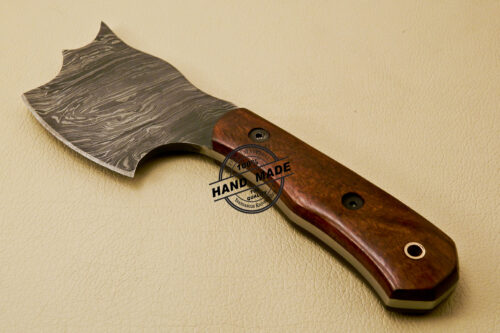 Mini Chopper Skinner Knife Custom Handmade Damascus Steel Skinner knife With Rose Wood Handle 841 - Image 5
