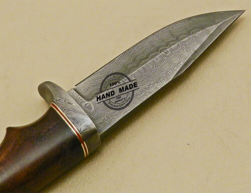 Damascus Skinner Knife Custom Handmade Damascus Steel Hunting Knife with Rose Wood Handle 859 - Image 7