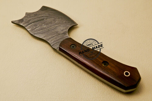 Mini Chopper Skinner Knife Custom Handmade Damascus Steel Skinner knife With Rose Wood Handle 841 - Image 6