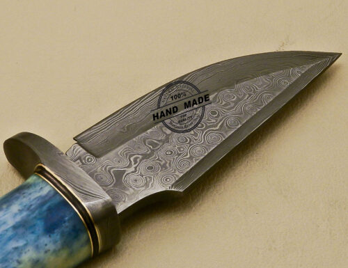 Damascus Skinner Knife Custom Handmade Damascus Steel Skinner Knife With Colored Bone Handle 861 - Image 8