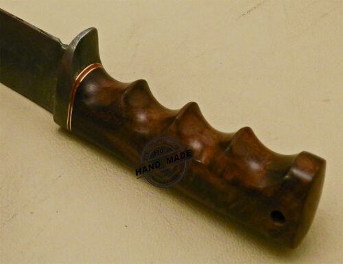 Damascus Skinner Knife Custom Handmade Damascus Steel Hunting Knife with Rose Wood Handle 859 - Image 9