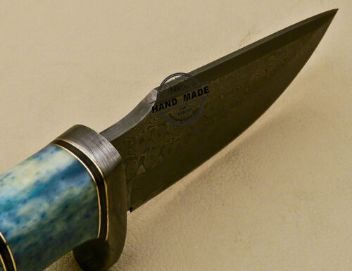 Damascus Skinner Knife Custom Handmade Damascus Steel Skinner Knife With Colored Bone Handle 861 - Image 9