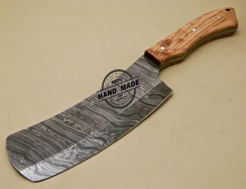 Damascus Butchers Knife Custom Handmade Damascus Steel Kitchen Knife 905 - Image 5