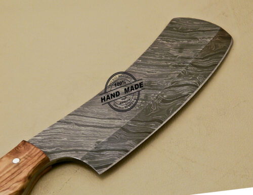 Damascus Butchers Knife Custom Handmade Damascus Steel Kitchen Knife 905 - Image 6