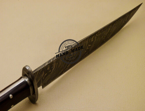 Damascus Bowie Knife Custom Handmade Damascus Steel Hunting Bowie Knife With Leather Sheaths 896 - Image 6