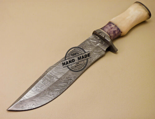 Damascus Skinner Knife Custom Handmade Damascus Steel Hunting Knife 886 - Image 3